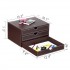 Denozer Leather Desk Organizer with 3 Drawers, Stackable Desktop Storage Box Cabinet, Executive Office Organizers and Accessories, File Paper Organizer for Filing A4/ Documents/Letters/Mails/Magazine